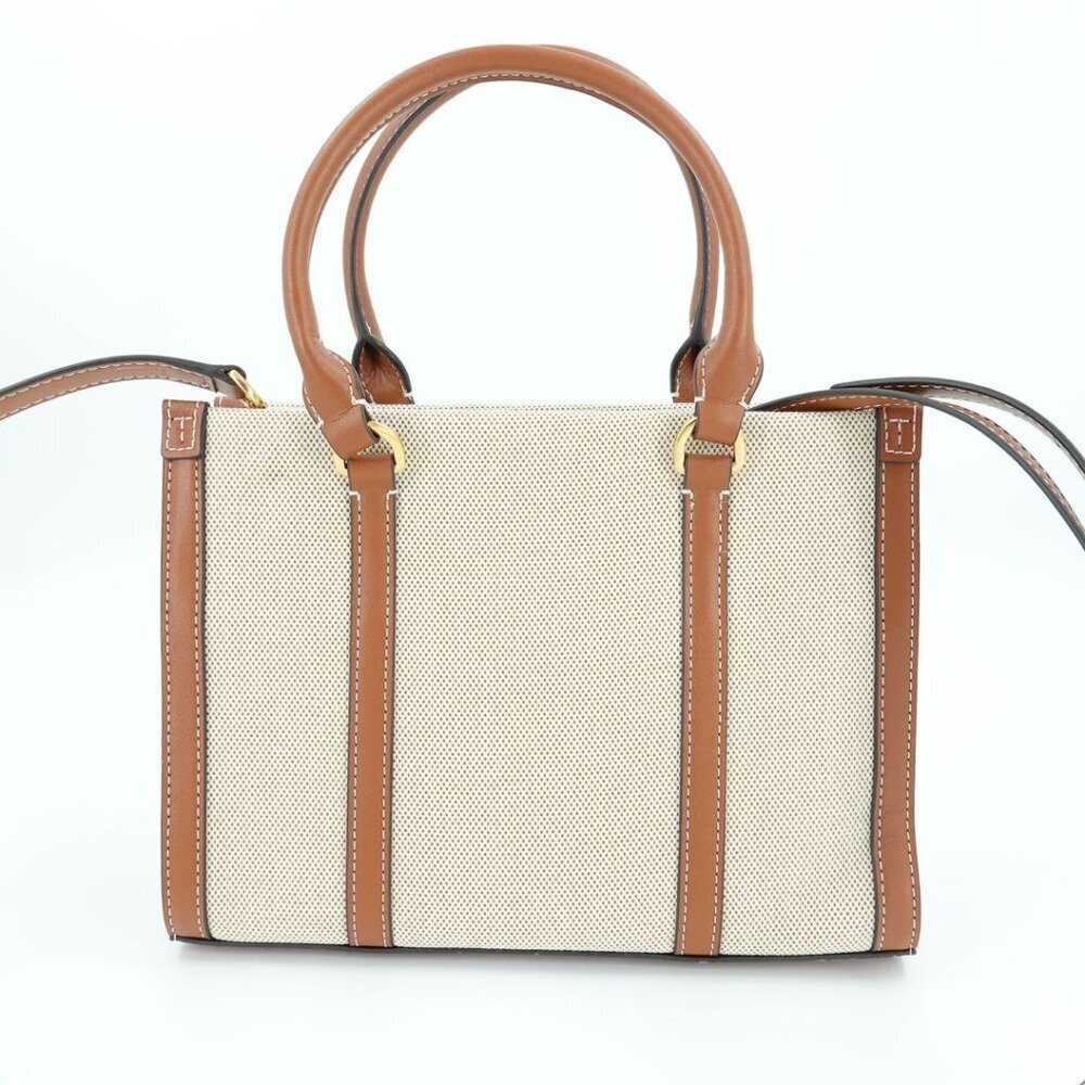 Tory Burch Blake Canvas Small Tote Brown - Picture 5 of 12